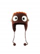 Monster Hunt Wuba Cartoon Brown Kawaii Fashion Winter Warm Woolen Ear Protective Tassel Ball Hat