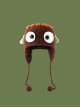 Monster Hunt Wuba Cartoon Brown Kawaii Fashion Winter Warm Woolen Ear Protective Tassel Ball Hat