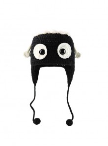 Monster Hunt Wuba Childlike Cute Kawaii Fashion Ear Protection Cycling Black Winter Warm Wool Tassel Hat