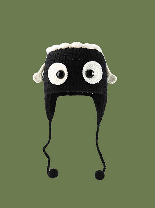 Monster Hunt Wuba Childlike Cute Kawaii Fashion Ear Protection Cycling Black Winter Warm Wool Tassel Hat