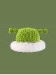 Plush Green Trumpet Cute Kawaii Fashion Protection Winter Warm Woolen Yarn Bucket Hat