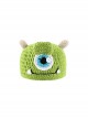 Cyclops Green Big Eyes Kawaii Fashion Protection Winter Warm Funny Woolen Yarn Hat