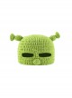 Shrek Mask Trumpet Antenna Kawaii Eye Holes Fashion Protection Daily Warm Funny Winter Woolen Yarn Hat