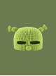 Shrek Mask Trumpet Antenna Kawaii Eye Holes Fashion Protection Daily Warm Funny Winter Woolen Yarn Hat