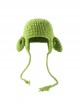 Big Ear Pig Green Kawaii Fashion Versatile Funny Childlike Warm Winter Ear Protection Windproof Woolen Yarn Hat