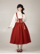 As You Wish Series Chinoiserie New Year Festive Red Sweet Lolita Long Overalls Skirt Shirt Plush Vest Tassel Hairpin Set