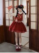 As You Wish Series New Year Festive Chinoiserie Red Sweet Lolita Short Overalls Skirt Shirt Plush Glowing Tassel Vest Set