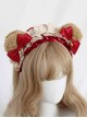 Plush Brown Bear Ears Kawaii Versatile Sweet Lolita Small Bell Satin Bowknot Ruffles Headband