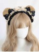 Plush Brown Bear Ears Kawaii Versatile Sweet Lolita Small Bell Satin Bowknot Ruffles Headband