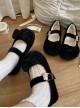 Hug Bear Plush Version Series Soft Fall Winter Cute Bowknot Sweet Lolita Comfortable Low Heels Mary Jane Shoes