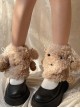 Autumn Winter Japanese Style Cute Lamb Wool Kawaii Fashion Cartoon Big Eared Puppy Lolita Leg Covers