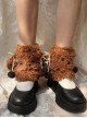 Autumn Winter Japanese Style Cute Lamb Wool Kawaii Fashion Cartoon Big Eared Puppy Lolita Leg Covers