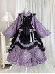 Butterfly Orchid Garden Series Chinoiserie Purple Classic Lolita Cover Up Apron Tassel Long Sleeve Dress Set