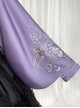 Butterfly Orchid Garden Series Chinoiserie Purple Classic Lolita Cover Up Apron Tassel Long Sleeve Dress Set