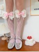 Ballet Dance Style Lace Pattern Ribbon Big Bowknot Sweet Lolita Cute Middle Tube Socks