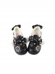 Fat Star Series Winter Plus Velvet Warm Sweet Lolita Cute Fur Ball Polka Dots Bowknot Leather Shoes