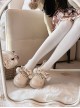 Fat Star Series Winter Plus Velvet Warm Sweet Lolita Cute Fur Ball Polka Dots Bowknot Leather Shoes