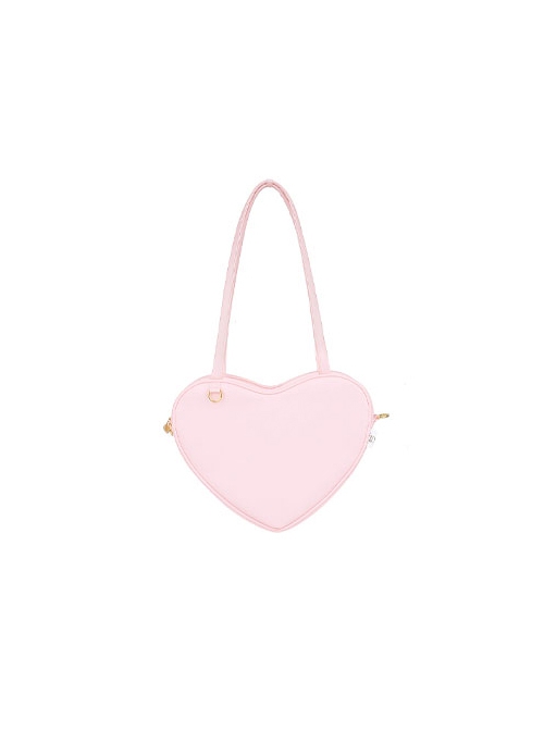 Cute Versatile Student Heart Shape Sweet Lolita Kawaii JK Uniform Love Shoulder Bag