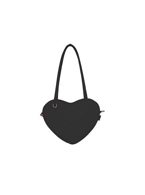 Cute Versatile Student Heart Shape Sweet Lolita Kawaii JK Uniform Love Shoulder Bag