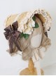 Elegant Forest Girl Artificial Rose Hairpin Side Bowknot Classic Lolita Flat Straw Lace Sun Hat