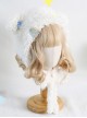 Winter Fall Kawaii Daily Sweet Lolita White Plush Bear Warm Soft Girl Earmuffs Hat