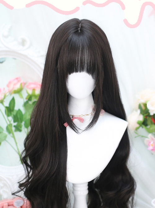 Sycamore Series Elegant Japanese Style Straight Bangs Long Curly Hairstyle Sweet Lolita Wig