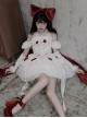 Red Moth Series White Plush Ruffles Gothic Lolita Tighten Waist Off Shoulder Spliced Sleeves Dress