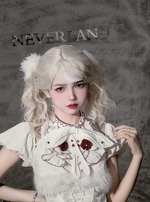 Red Moth Series Y2K Sweet Stylish Retro Versatile Gothic Lolita White Plush Hair Ropes