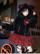 Night Cat Series Y2K Subculture Sweet Lolita Black Thickened Velvet Cat Ear Hooded Spliced ​​Cake Skirt Long Coat