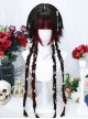 Y2K Subculture Highlights Short Hair Spliced Long Braids Straight Bangs Cool Sweet Lolita Wig