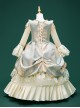 Medieval Child Girl Drama Stage Show European Style Court Classic Lolita Light Green Long Sleeves Dress