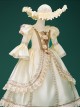 Champagne Apricot Child Girl Drama Stage Photograph Show Empire Style Classic Lolita Sun Hat Long Sleeves Dress