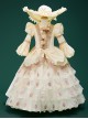 Apricot Retro Russian Princess 3D Flowers Lace Child Drama Stage Classic Lolita Cosplay Girl Puff Long Sleeves Dress