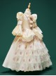 Apricot Retro Russian Princess 3D Flowers Lace Child Drama Stage Classic Lolita Cosplay Girl Puff Long Sleeves Dress