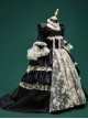 Black Dark Retro Palace Gorgeous Drama Stage Classic Lolita Ruffles Lace Yarn Puff Long Sleeves Child Dress