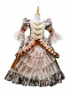 Brown Retro Palace Noble Gorgeous Baroque Princess Style Drama Stage Classic Lolita Ruffles Lace Yarn Child Dress