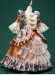 Brown Retro Palace Noble Gorgeous Baroque Princess Style Drama Stage Classic Lolita Ruffles Lace Yarn Child Dress