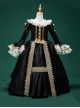 Noble Lady Retro Royal Court Gorgeous Stage Costumes Lace Baroque Classic Lolita Long Sleeves Child Black Dress