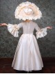 Champagne Golden Satin Royal Court Senhora Elegant Classic Lolita Lace Long Ruffles Sleeves Bowknot Child Dress