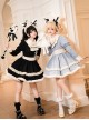 Rabbit And Alice Series Fall Winter Sweet Lolita Ruffles Doll Collar Puff Long Sleeves Belt Fur Edges Dress