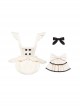 Rabbit And Alice Series Fall Winter Sweet Lolita Versatile Bowknot White Plush Apron Saliva Towel Set