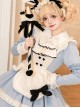 Rabbit And Alice Series Fall Winter Sweet Lolita Versatile Bowknot White Plush Apron Saliva Towel Set