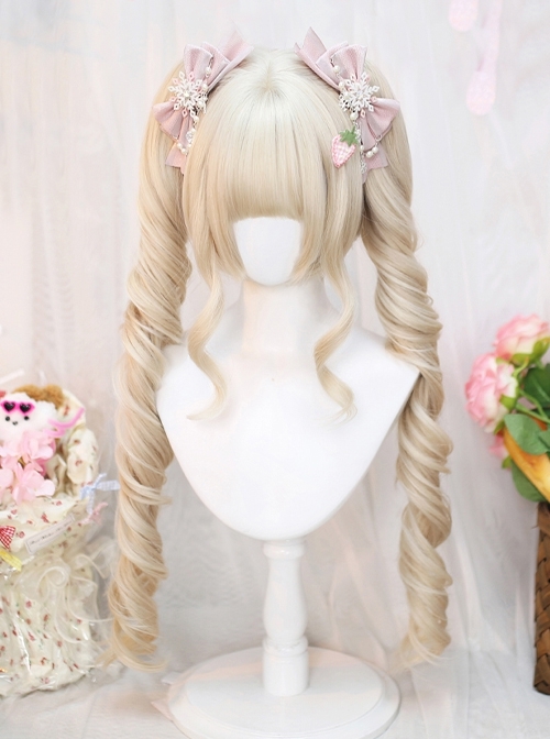 Sporadic Series French Roman Roll Doll Sense Golden Tiger Mouth Clip Twin Ponytails Sweet Lolita Blond Wig