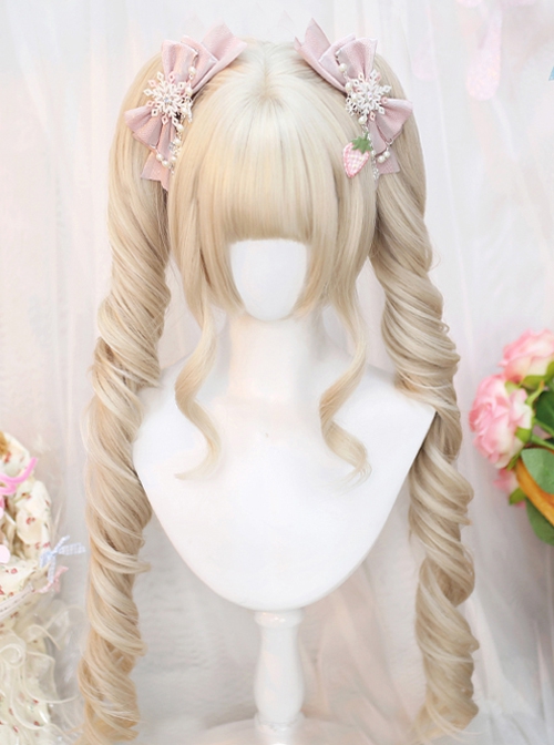 Sporadic Series French Roman Roll Doll Sense Golden Tiger Mouth Clip Twin Ponytails Sweet Lolita Blond Wig