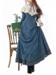 Silent Forest Series Elegant Retro Pictorial Blue Classic Lolita Bowknot Lace Shawl Layered Hem Long Dress