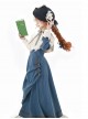 Silent Forest Series Elegant Retro Pictorial Blue Classic Lolita Bowknot Lace Shawl Layered Hem Long Dress