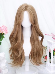 Misfortune Series Fluffy Versatile Elegant Mid Split Long Curly Blond Hair Classic Lolita Golden Wig