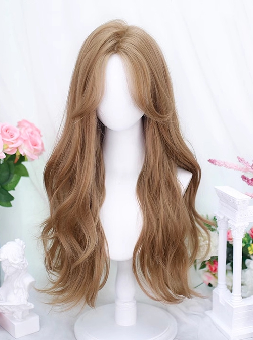 Misfortune Series Fluffy Versatile Elegant Mid Split Long Curly Blond Hair Classic Lolita Golden Wig