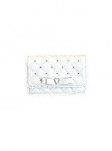 Love Heartbeat Series Sweet Rhinestone Bowknot Elegant Classic Lolita Crossbody Lozenge Chain Bag