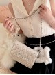 Love Heartbeat Series Sweet Rhinestone Bowknot Elegant Classic Lolita Crossbody Lozenge Chain Bag